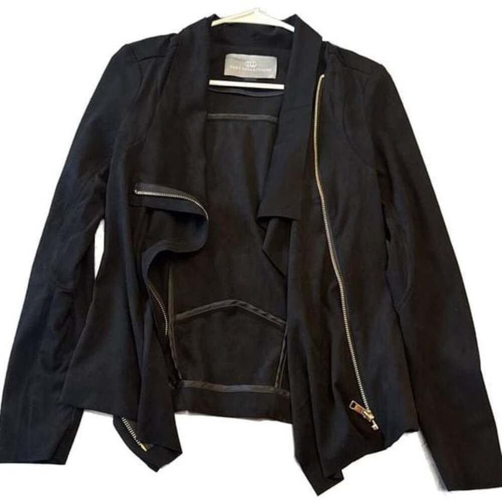 Tart Collections Faux Suede Moto Jacket XS Black